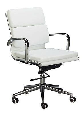 White leather eames office chair iconic for a reason. Eames Replica Mid Back Office Chair - WHITE Vegan Leather ...