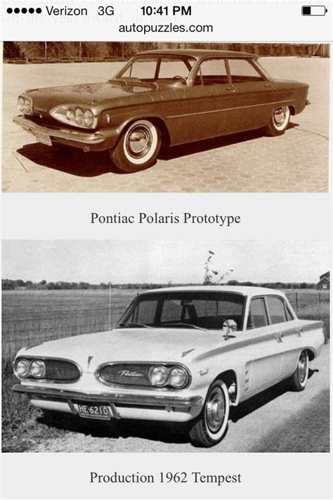 Pontiac Prototype Of Their Corvair Version And A Production Tempest