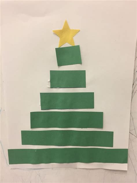 Rectangle Math Shape Christmas Tree Craft For Preschool Winter Crafts