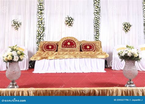 Simple Gujarati Couch On The Wedding Stage Stock Photo Image Of