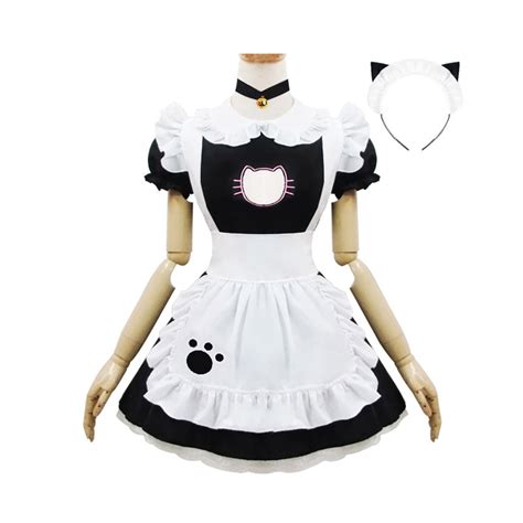 Halloween Maid Costumes Womens Adult Cat Open Hollow Cat Paw Costume