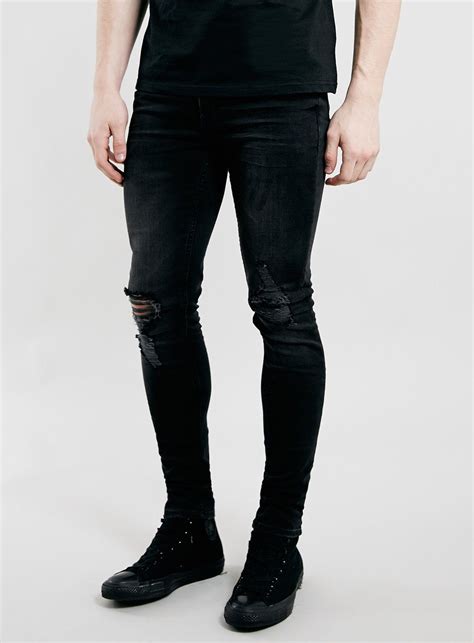 Washed Black Ripped Spray On Skinny Jeans Skinny Jeans Men Black Ripped Skinny Jeans Mens Jeans