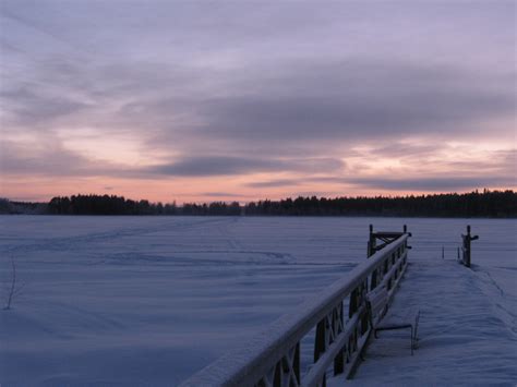 011 Sunset On Frozen Lake In Finland January 2009