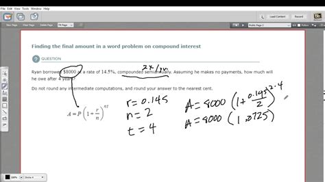 Finding The Final Amount In A Word Problem On Compound Interest Youtube