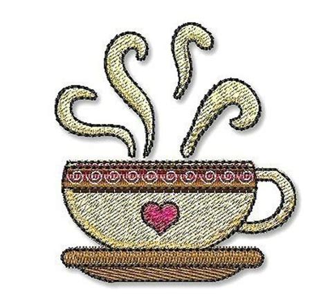 How to custom make a coffee mug with vinyl and cricut: Items similar to HOT COFFEE MUG 4x4 Filled Machine Embroidery Design on Etsy