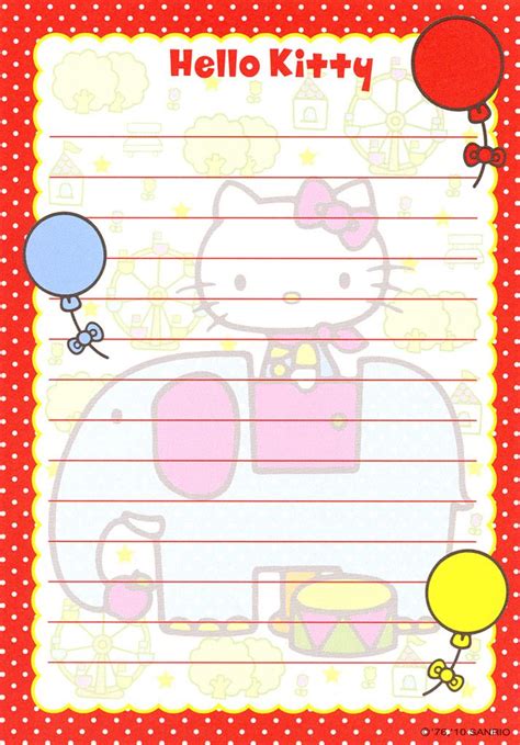 Hello Kitty Letter Paper Hello Kitty Printables Hello Kitty Sanrio