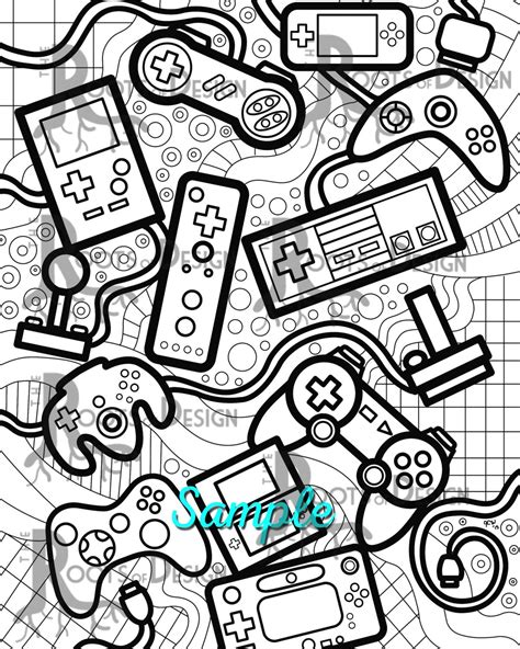 Instant Download Coloring Page Video Game Controllers Etsy Video