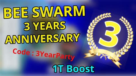 In this post, we will be turning our attention to free and working bee swarm simulator codes you can use to craft materials, get free honey, field boosts, royal jelly, and tokens. BEE SWARM SIMULATOR 3 YEAR ANNIVERSARY, 1T MADE Mythic ...