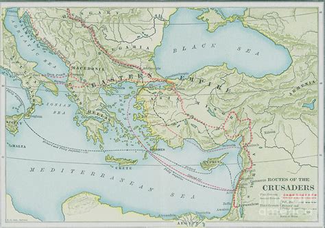 Map Showing Routes During Crusades Photograph By Bettmann Fine Art