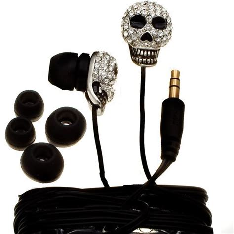 Crystal Rhinestone Skull Ear Bud Earbuds Earphone 7 Gadgets