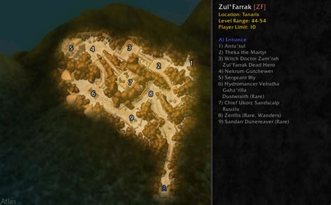 Classic Wow Zulfarrak Guide Boss Loot Map Quest