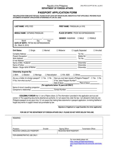Fill Out Free Printable Passport Application Form Printable Forms