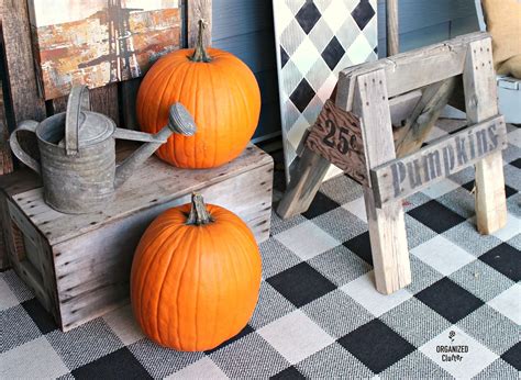 Sawhorse Pumpkin Sign Fall Porch By Organized Clutter Featured On Diy
