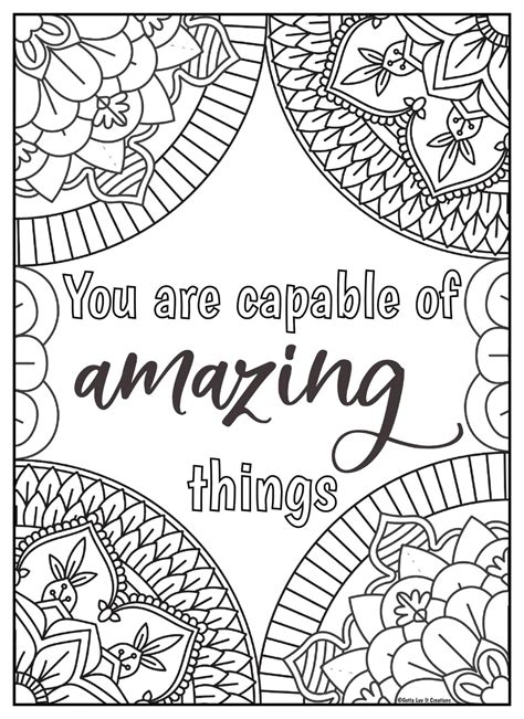 Quote Coloring Pages Coloring Pages Inspirational Mandala Coloring