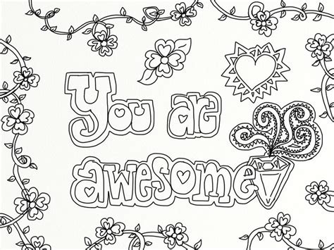 Each coloring sheet has a positive affirmation written on it. Coloring image for adults, grown up coloring image ...