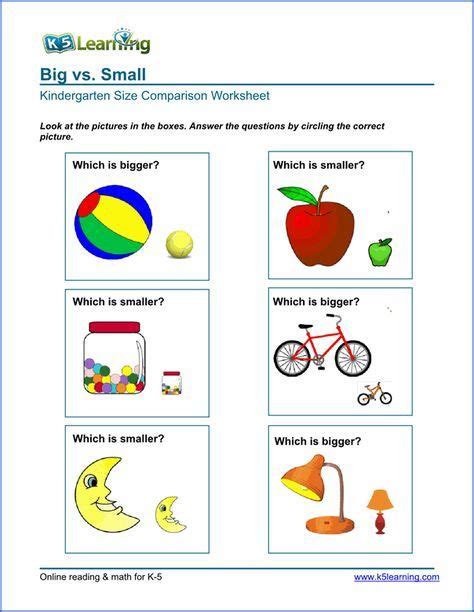 Image Result For Worksheet For Big And Small Kindergarten Math