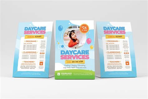 Daycare Flyer Template Creative Illustrator Templates ~ Creative Market