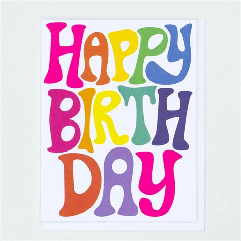 Bubble Rainbow Letters Happy Birthday Greeting Card By Banquet