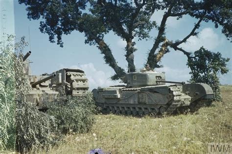 Churchill Tanks Of B Squadron 51st Royal Tank Regiment Moving