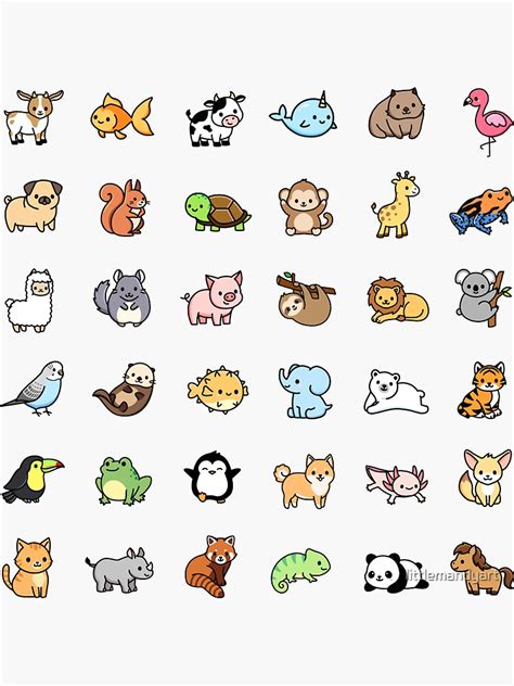 Choose Large In Sticker” Mega Cute Animals 1 Sticker By