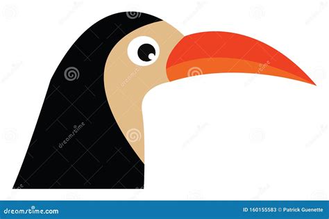 Bird With Orange Beak Vector Or Color Illustration