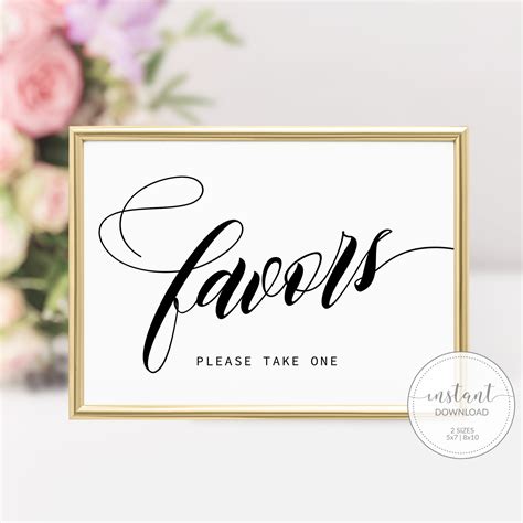 Wedding Favor Printable Wedding Favor Sign Pdf Instant Download Wedding
