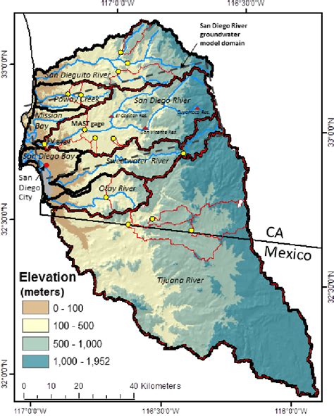 Map Of Study Area With Major River Basins Outlined In Black And