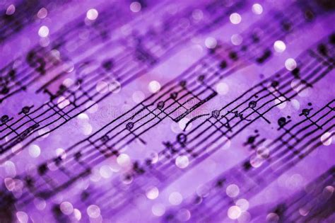 Violet Music Notes Music Notes Sheet In Violet Tonality And Blurred