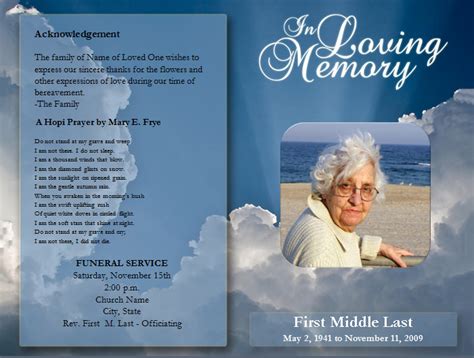 8 Best Images Of Free Printable Funeral Service Templates Microsoft