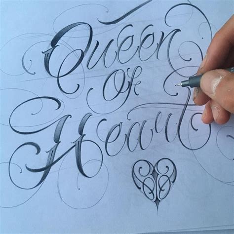 Queen Of Heart Hand Lettering Alphabet Graffiti Lettering
