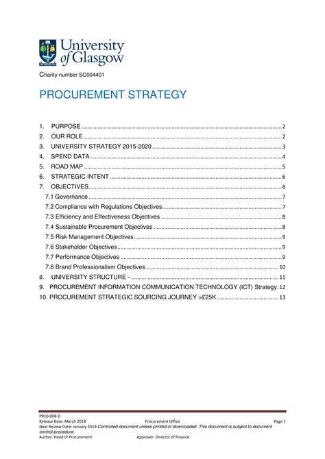 Procurement Strategy Plan 9 Examples Format Pdf