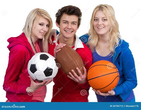 Three teenagers together stock photo. Image of athlete - 26796712