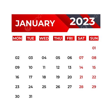 Diseño Del Calendario 2023 Enero Png Diseño De Calendario 2023 Enero