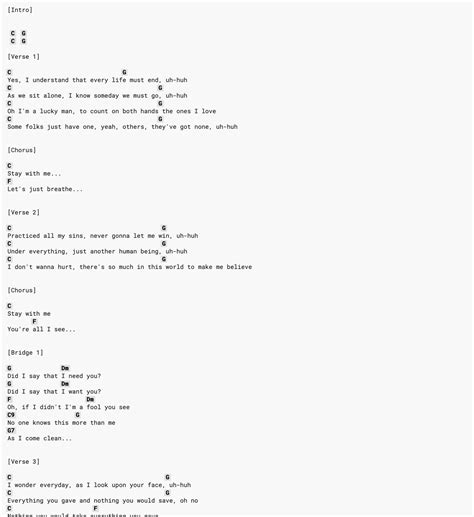 Pearl Jam Just Breathe Chords And Sheet Music Minedit
