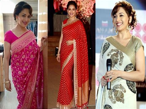 Beautiful Looks Of Madhuri Dixit In Saree With Pictures Styles At Life