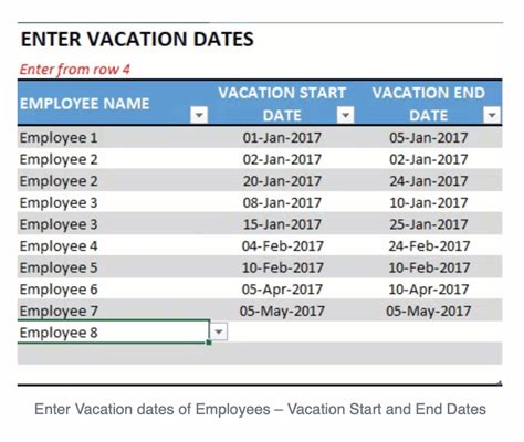 Team Vacation Planner Excel Template Eloquens
