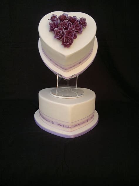 2 Tier Heart Shaped Wedding Cake