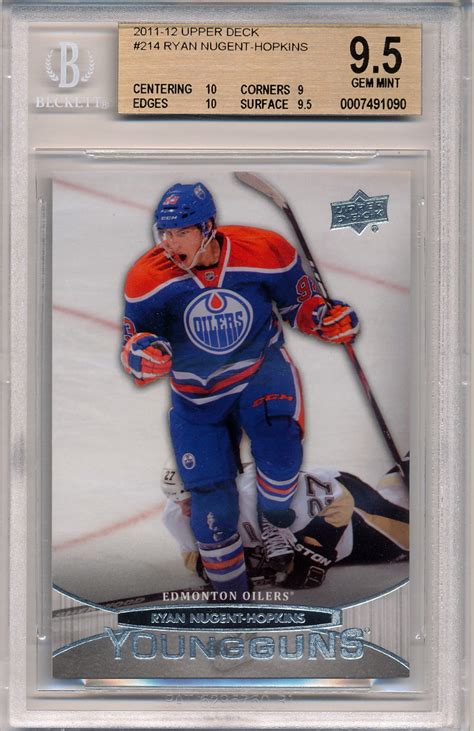 While the nuge showed great chemistry with the former during the regular season, his production didn't drop with the latter, either. 2011-12 Upper Deck Young Guns Ryan Nugent-Hopkins Rookie Graded BGS 10-9-10-9.5 | eBay