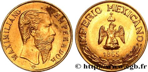 Messico Peso Or Fantaisie Maximilien 1865 Fwo521556 Monete Del Mondo