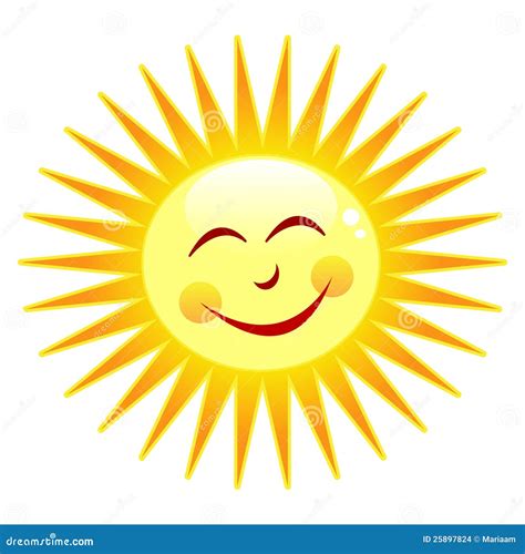 Happy Sun Stock Vector Illustration Of Sunbeams Happy 25897824