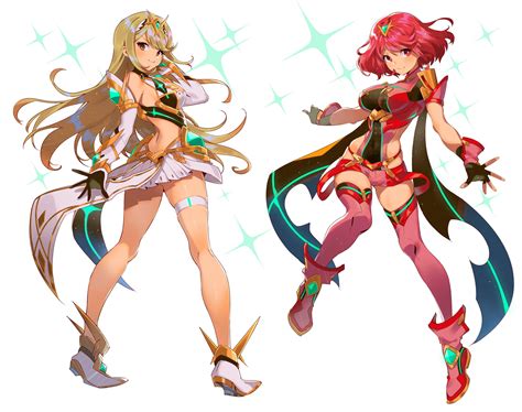 Pyra And Mythra Xenoblade Chronicles 2 イラスト ヒカリ キャラクターデザイン
