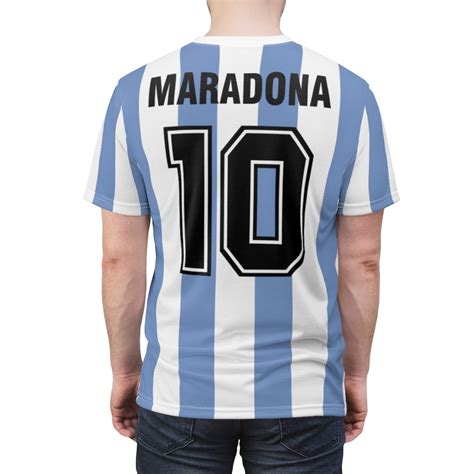 Diego Maradona Men S Jersey Shirt Number 10 T Shirt 1986 Etsy