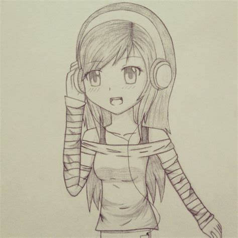 Cute Anime Girl Sketch At Explore Collection Of