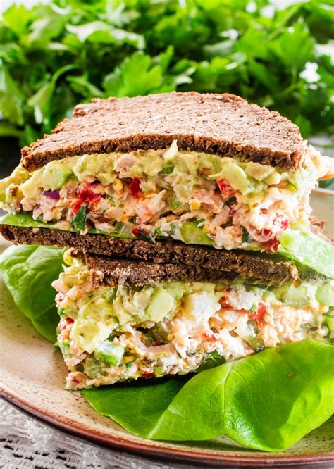 Loaded Chicken Salad Sandwiches With Guacamole Jo Cooks