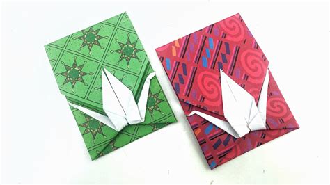 Origami Crane Envelope Tutorial 1027 Youtube