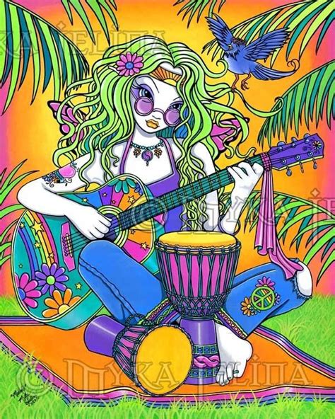 Hippie Guitar Drums Girl Hippie Style Hippie Love Hippie Chick