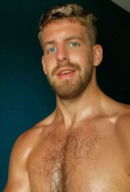 Shirtless Male Muscular Blond Hairy Chest Beard Hunk Beefcake Photo 4x6 B1112 Eur 372 Picclick Fr