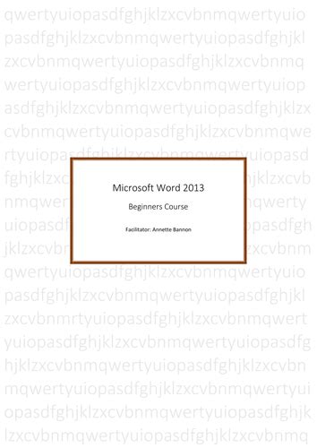Microsoft Word Beginners Training Manual With Exercises And Shortcut