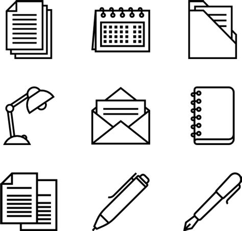 Office Supplies Line Craft Office Supplies Icon Png Clip Art Library