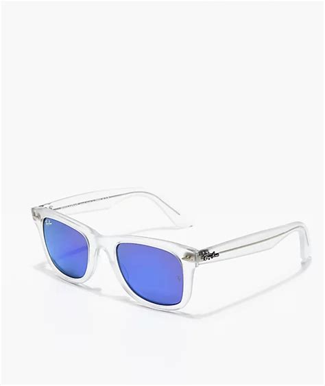 Ray Ban Wayfarer Ease Gafas De Sol De Espejo Transparentes Y Violetas